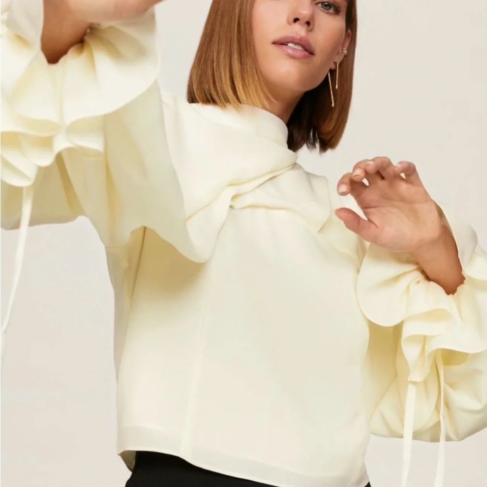 Osman Yousefzada Draped Tie Sleeve Blouse - Picture 3 of 4